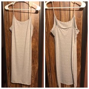 Heather grey form fitting spaghetti strap dress